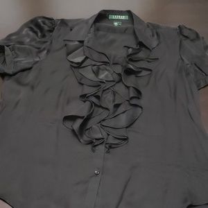 Lauren black silk shirt.